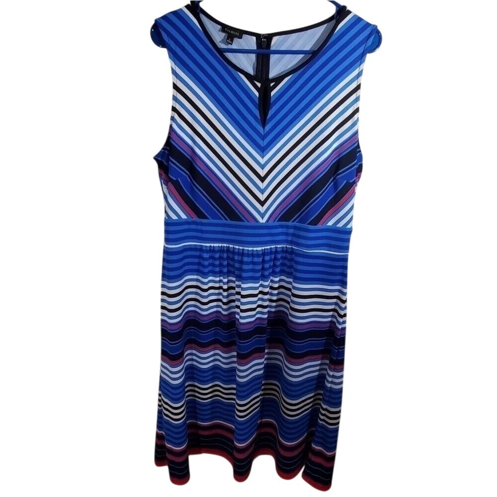 Talbots striped stretch dress size large‎